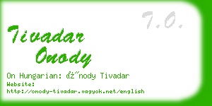 tivadar onody business card